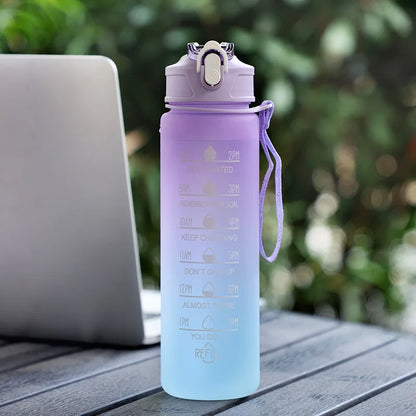 Daily Hydration Tracker – 1L Bottle with Motivation Markers
