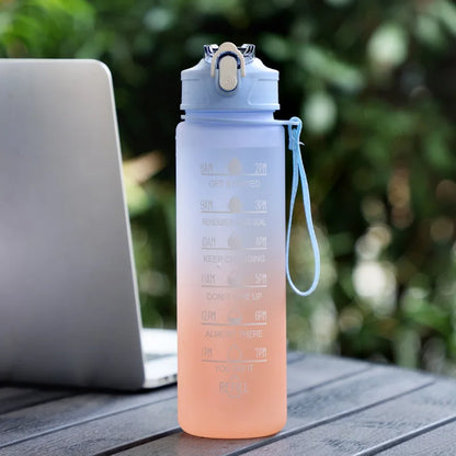 Daily Hydration Tracker – 1L Bottle with Motivation Markers